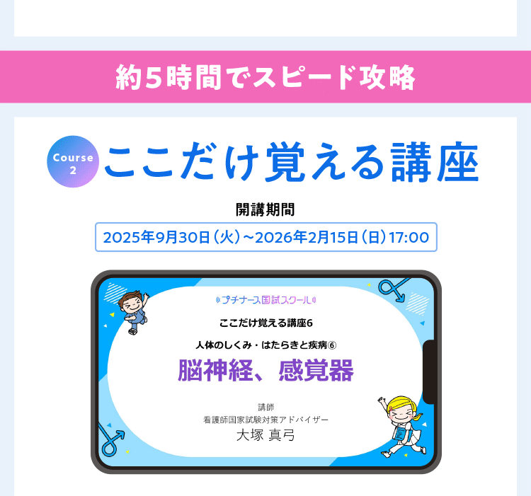 プチナース国試スクール通常講座 Course2 ここだけ覚える講座