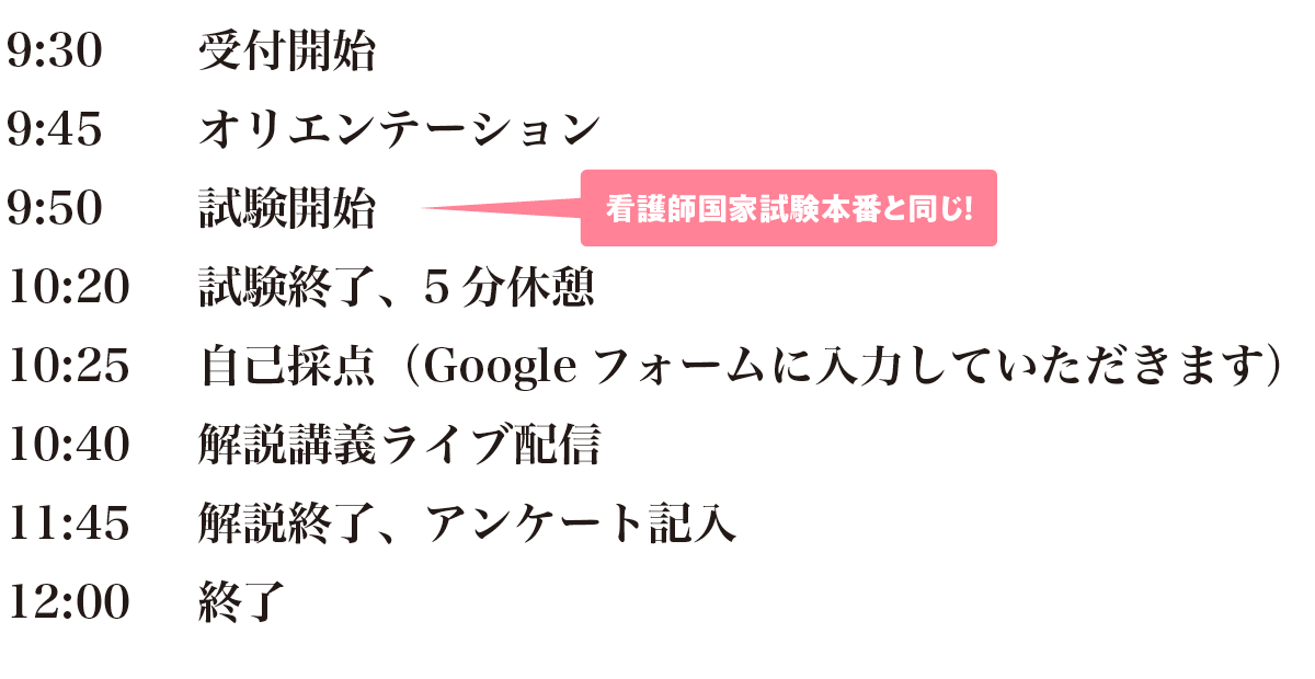 当日のスケジュール